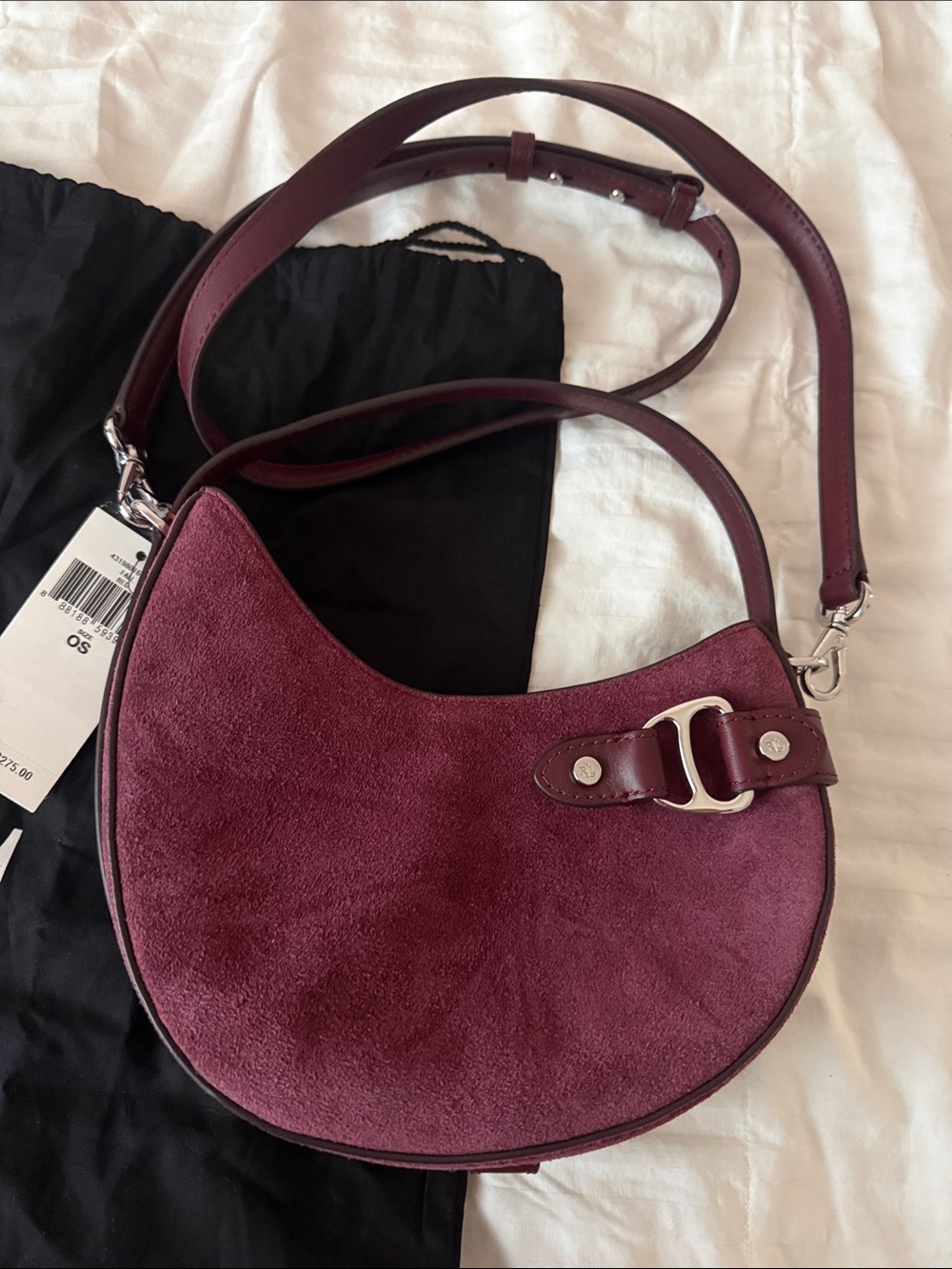 NWT Lauren by Ralph Lauren's Tasha Small Shoulder Bag in DARK GARNET